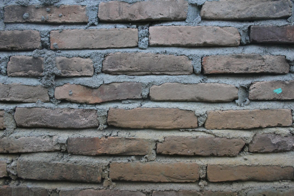 A picture of brick repointing on an old building