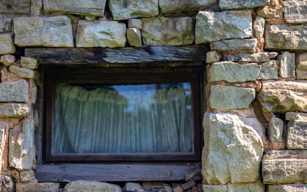 a stone lintel above window