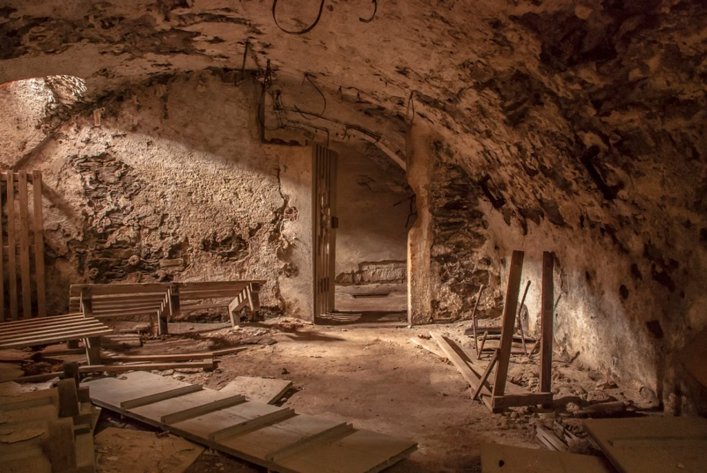 a water-damaged basement