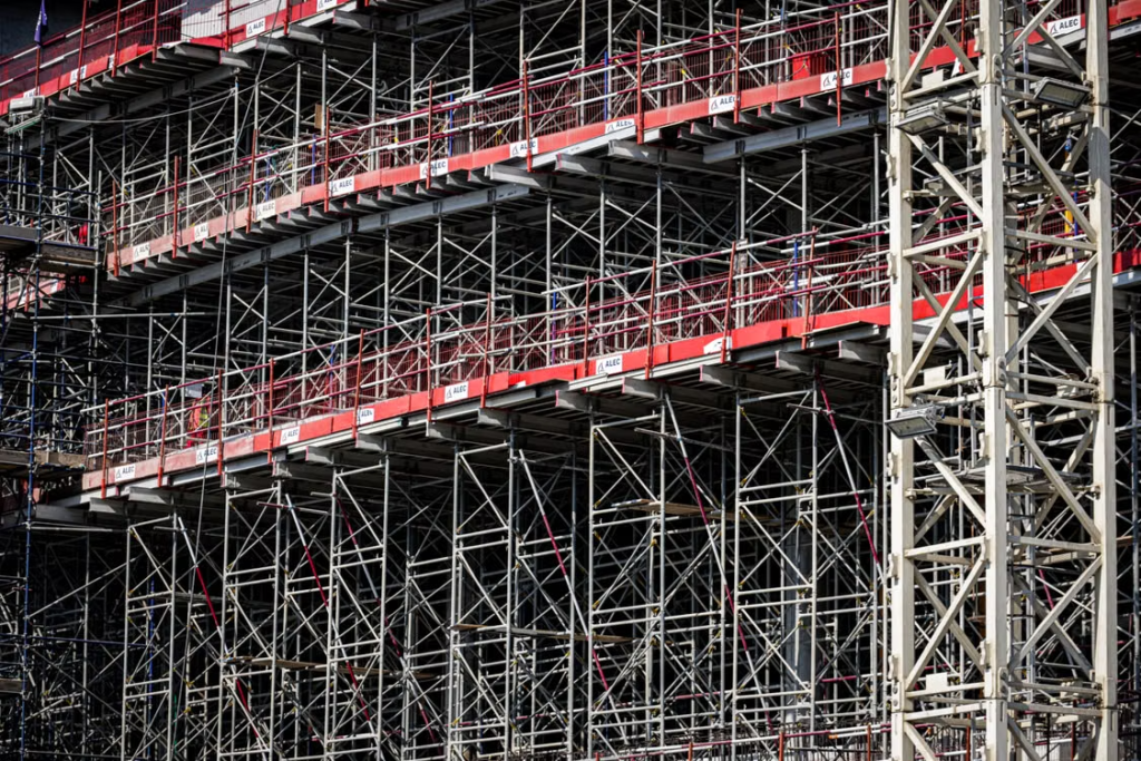 scaffolding on a building